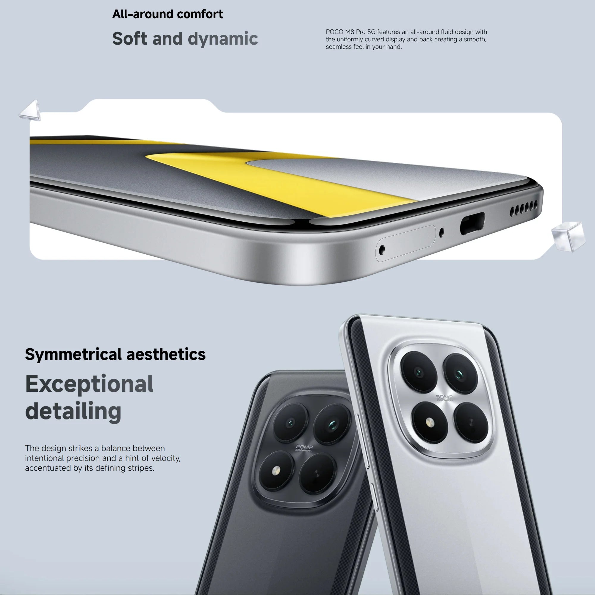 POCO M8 Pro 5G 12+512GB Global Version Snapdragon® 7s Gen 4 6.83" CrystalRes 1.5K 120Hz AMOLED display 50MP Camera 6500mAh 100W