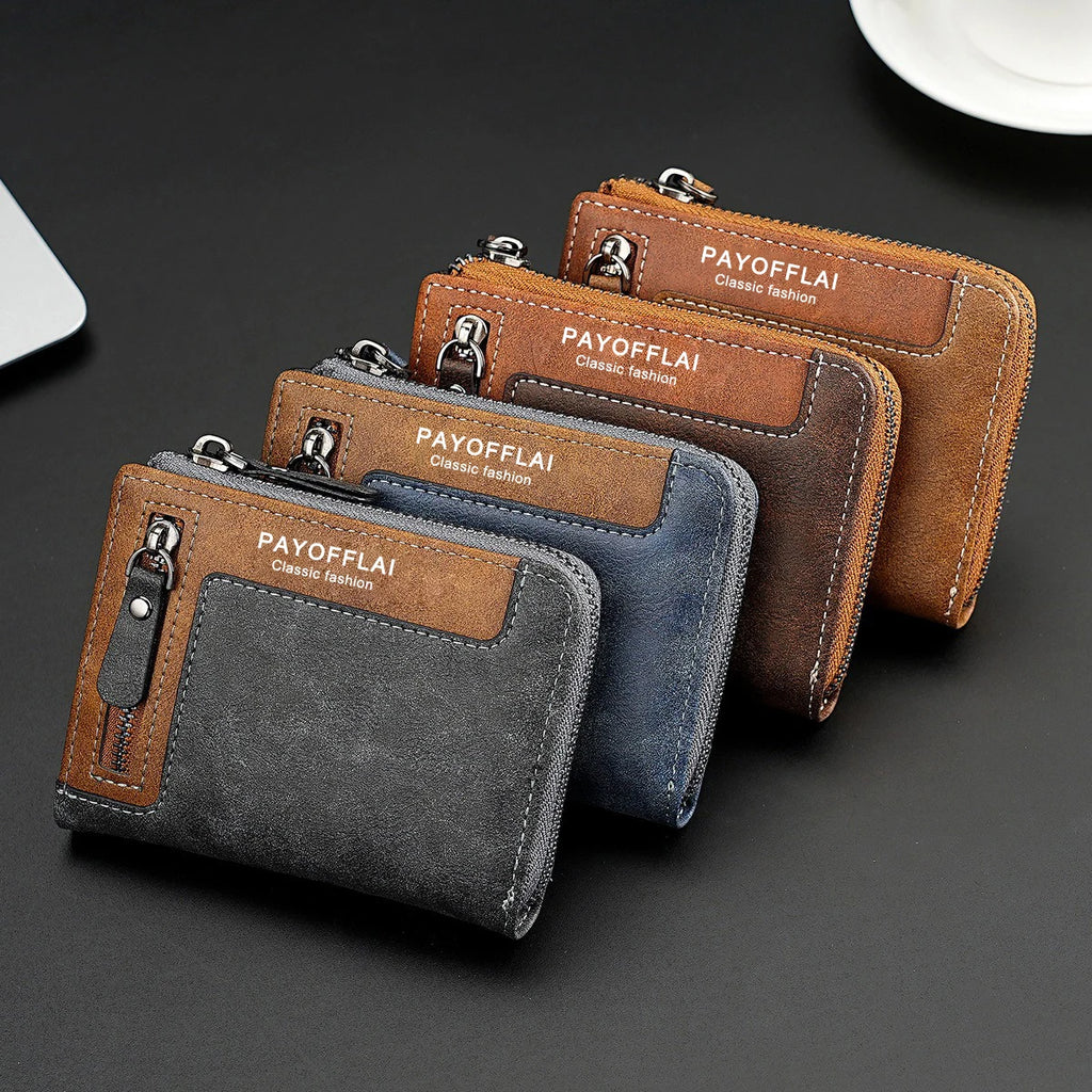 2025 Men Wallet Famous Luxury Designer Brand with Coin Pocket High Quality Synthetic Leather Short Credit Card Holder Purse Case