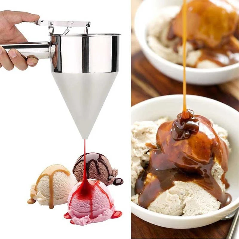 1200/600ml Stainless Steel Funnel Dispenser with Rack Cupcake Pancake Batter Maker Octopus Fish Ball Home Kitchen Baking Tools
