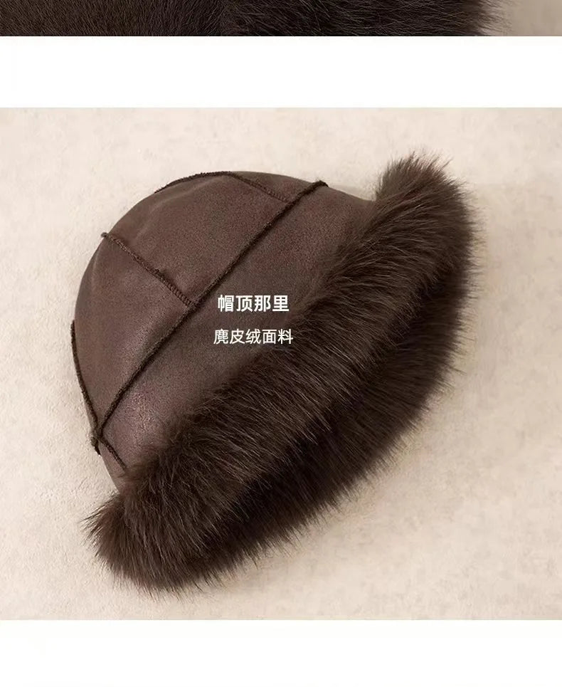 New Plush Mongolian Hat Imitating Mink Fur, Thickened and Warm Basin Hat, Windproof and Cold Proof in Autumn and Winter
