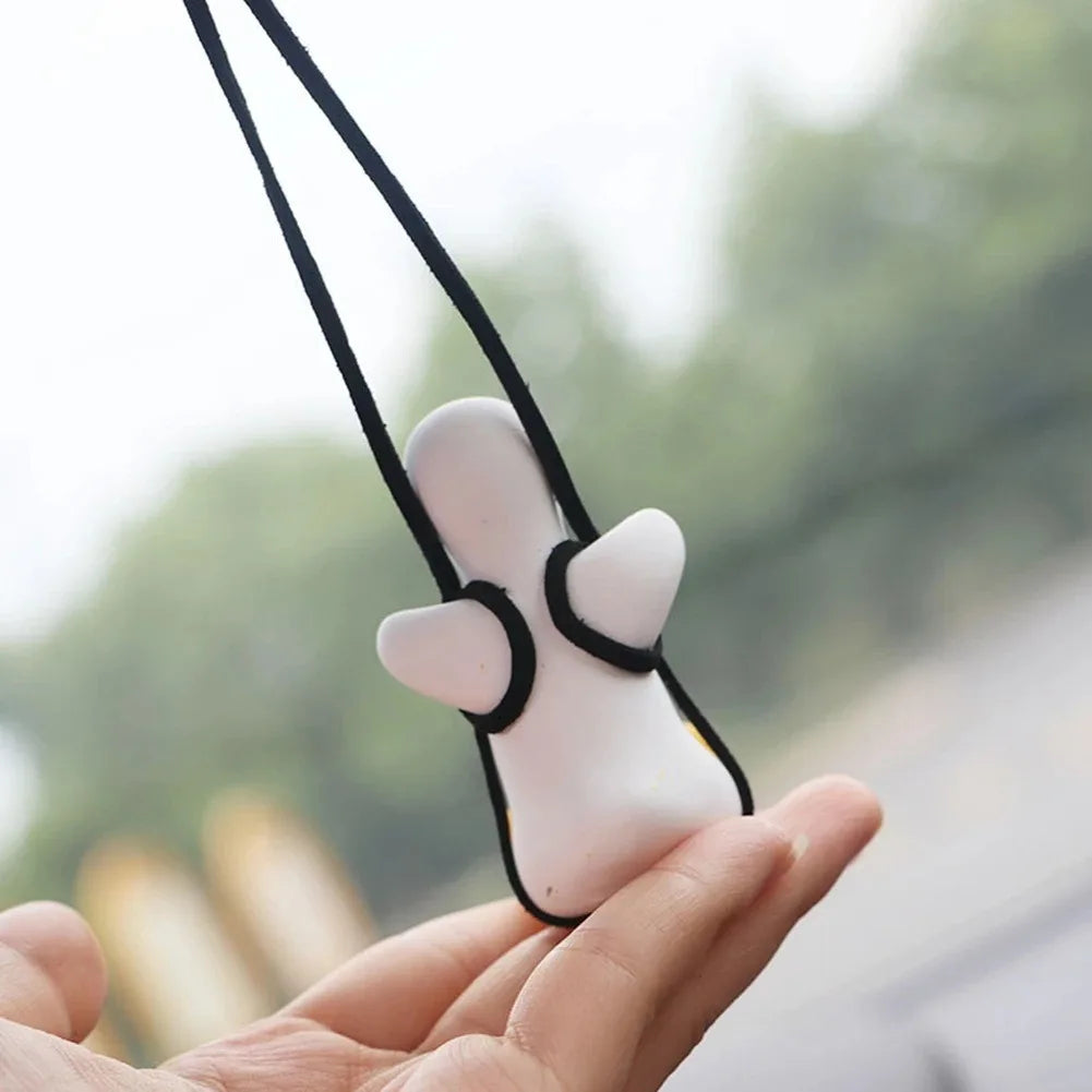1PC Cute Car Pendant Swinging Sunglasses Duck Hanging Swing Rearview Mirror Decoration