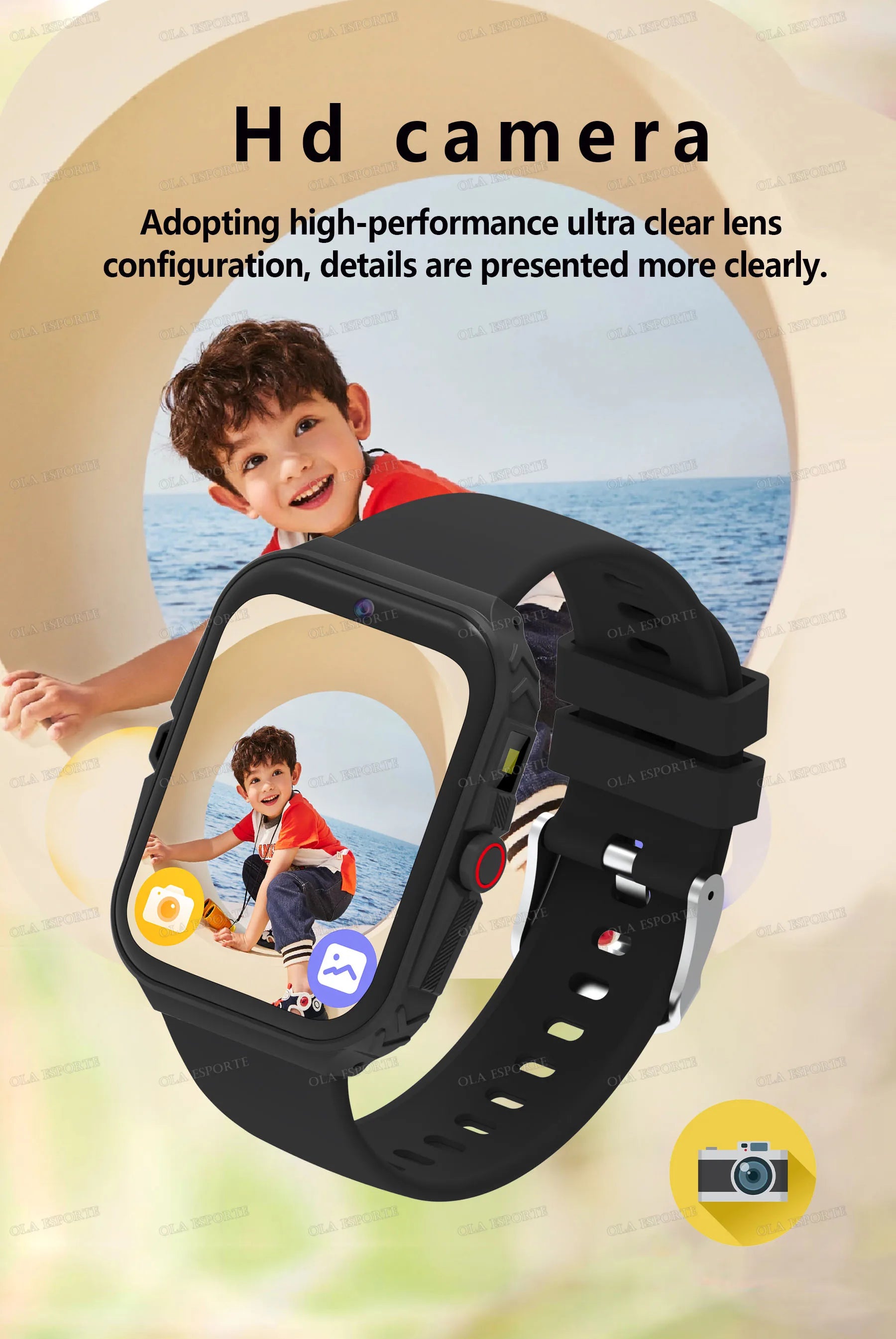 New Smart Watch For Children HD Touch Screen Camera 18 Games Sleep Monitoring Alarm Clock Calculator Birthday Gift Boy Girl HW12