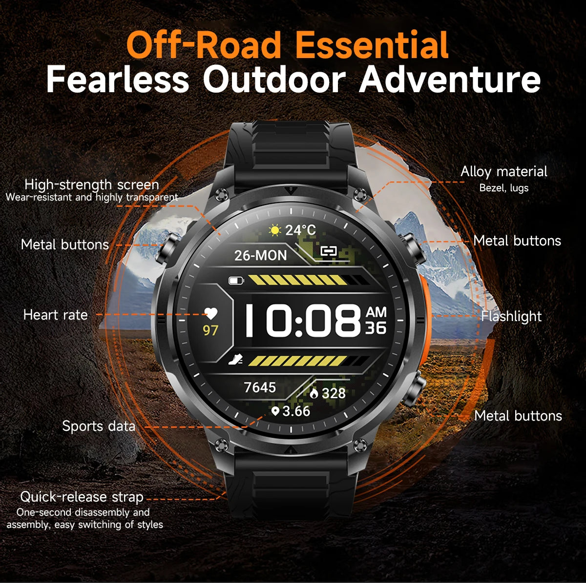 Luxury Military GPS Men Smartwatch Wrist Fitness Clock BT Call 1ATM Waterproof Sports Smart Watches for Android IOS Phones 2026