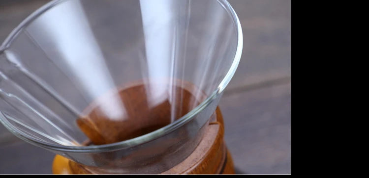 Hand Glass Coffee Kettle with Stainless Steel Filter Drip Brewing Hot Brewer Coffee Pot Dripper Barista Pour Over Coffee Maker