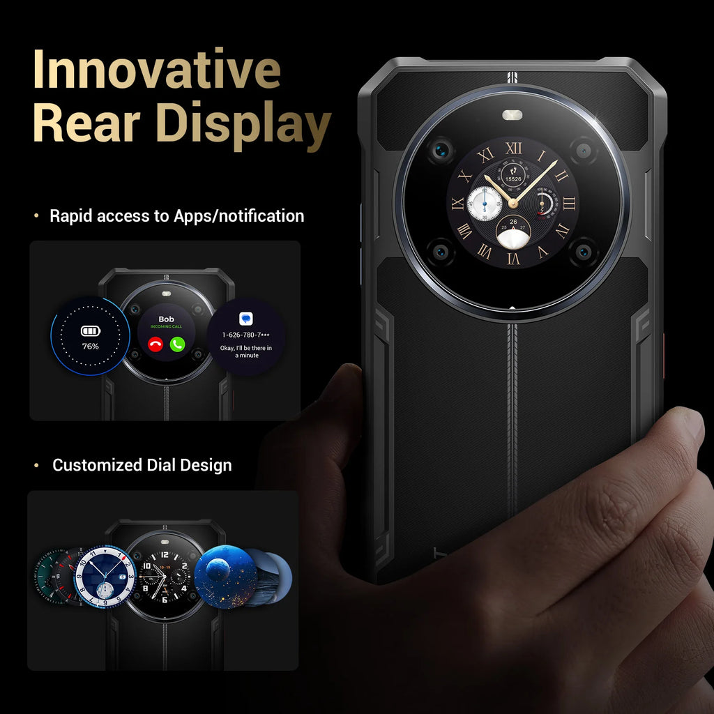 Fossibot F109 Smartphone 8GB 256GB 5G Rugged Phone 10600mAh 6.745" Display 50MP Camra Dual Screen Face Unlock Android 14 NFC