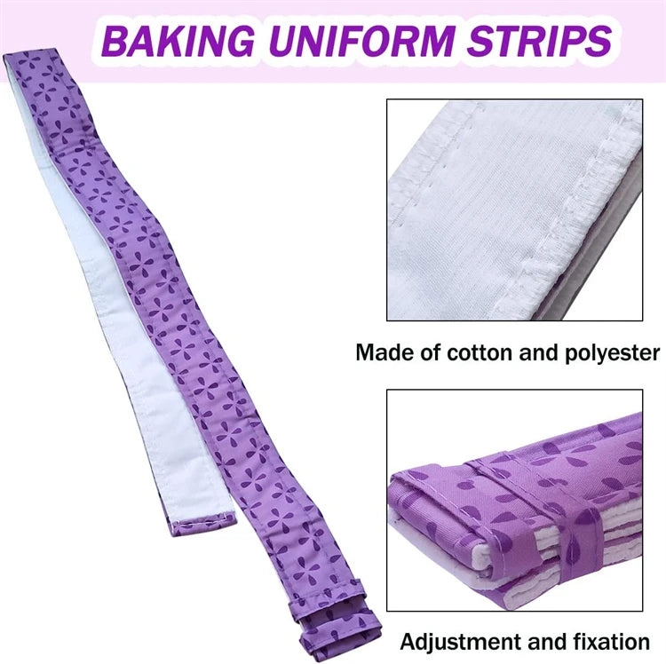 LMETJMA Bake Even Strip Cake Pan Dampen Strips Super Absorbent Thick Cotton Cake Strips Baking Tray Protection Strips JT130