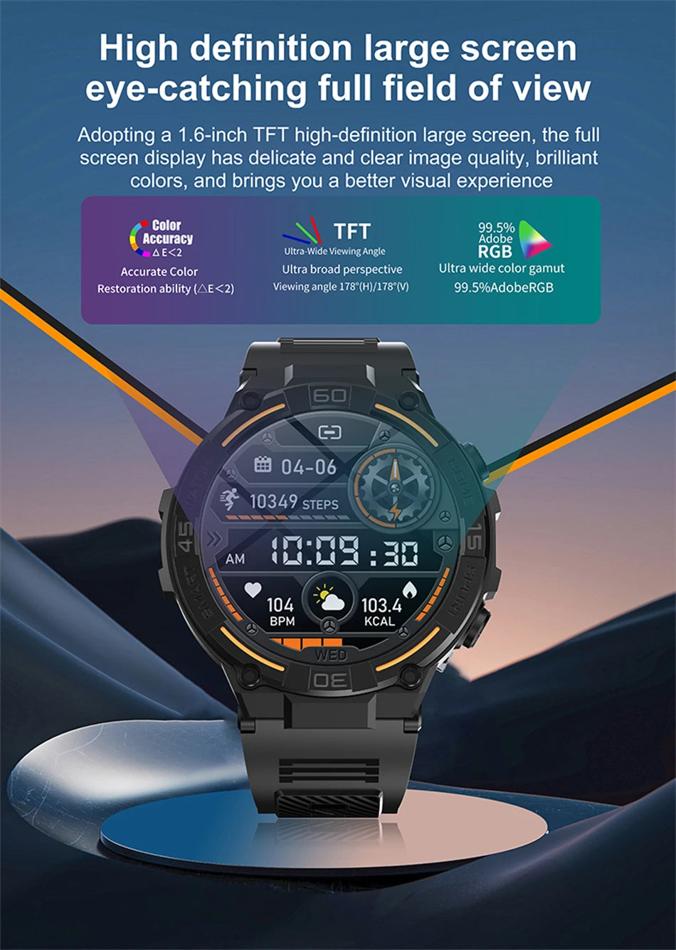 2026 New Military Outdoor Smart Watch GPS 1.52" Ultra HD Display Bluetooth Call Heart Rate IP69K Waterproof AI Smartwatch Men