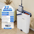 JOYBOS Spin Hand Free Flat Mop 33cm With Bucket Set Floor Cleaning Wet&Dry System Separation For Living Room Toilet Home Mops