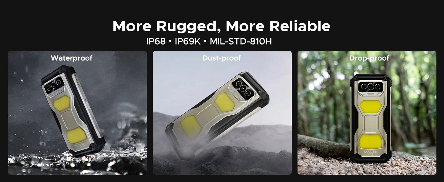 DOOGEE V Max S 5G Rugged Phone 6.58" Dual Camping Lights 24GB(8+16) 256GB 22000mAh Large Battery 108MP AI Main Camera Smartphone