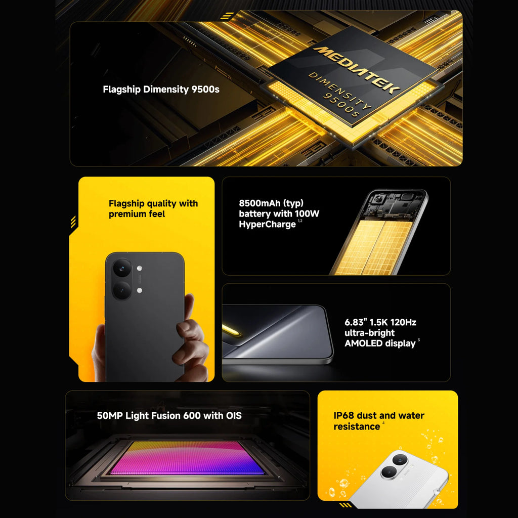 POCO X8 Pro Max 5G 12+256GB Global Version 6.83" 1.5K 120Hz display MediaTek Dimensity 9500s 50MP 8500mAh 100W HyperCharge NFC