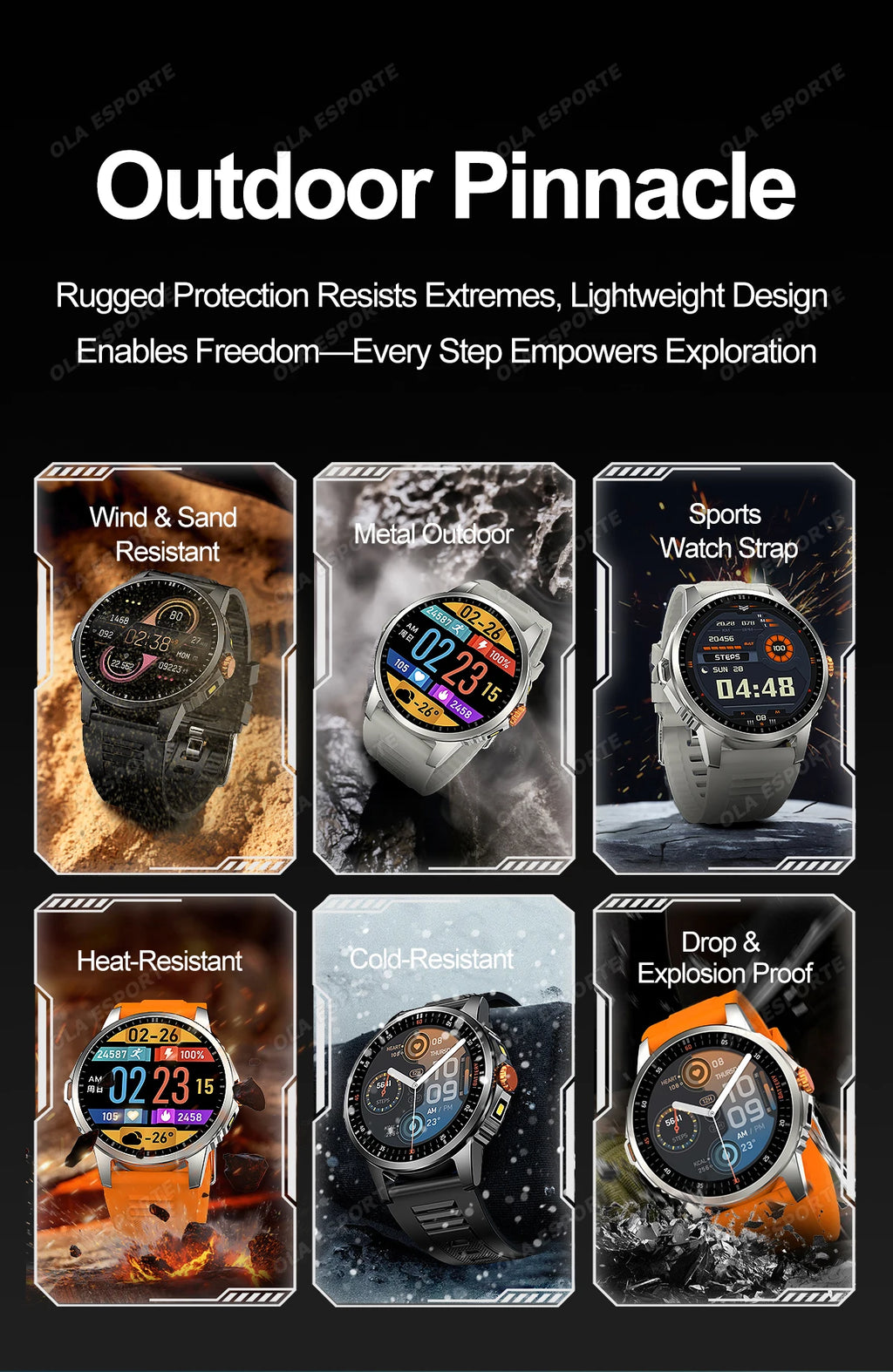 2025 New Men's GPS Sports Smart Watch 1.53'' AMOLED Display LED Flashlight Heart Rate Bluetooth Call 5ATM Waterproof Smartwatch