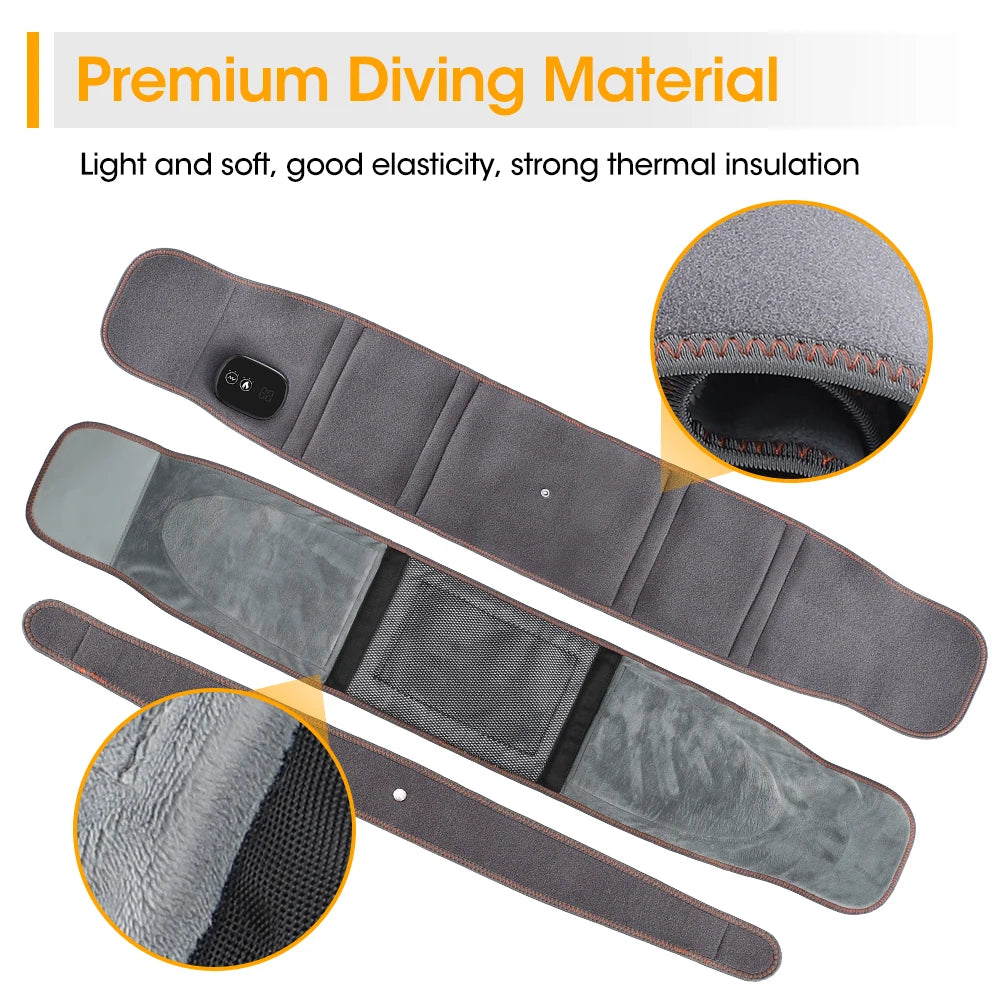 Electric Heating Waist Massage Belt Infrared Vibration Hot Compress Lumbar Brace Spine Protect Massager Back Support Belt