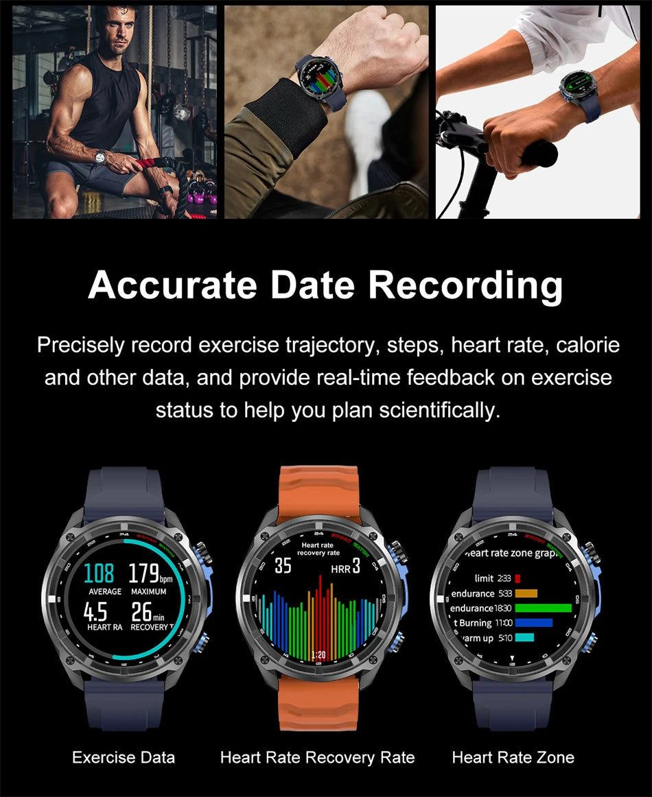 For iOS 4GB DTG1 Ultra GPS NFC SmartWatch 5ATM Waterproof Built-in Dual-band GNSS Compass Military Sport Smartwatch Men 2025New