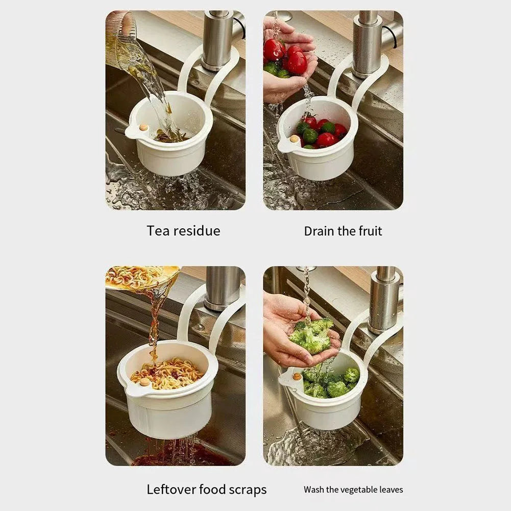 Creative Kitchen Sink Hanging Strainer Basket Detachable Openable Bottom Cover Kitchen Garbage Filter Quickly Drain Clean Rack