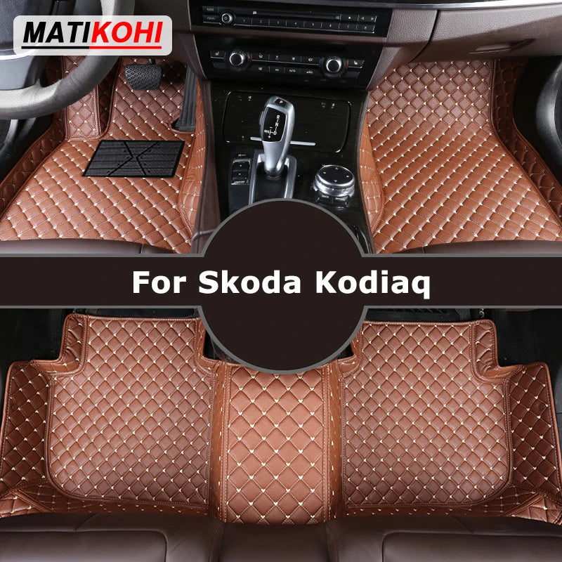 MATIKOHI Custom Car Floor Mats For Skoda Kodiaq Auto Carpets Foot Coche Accessorie