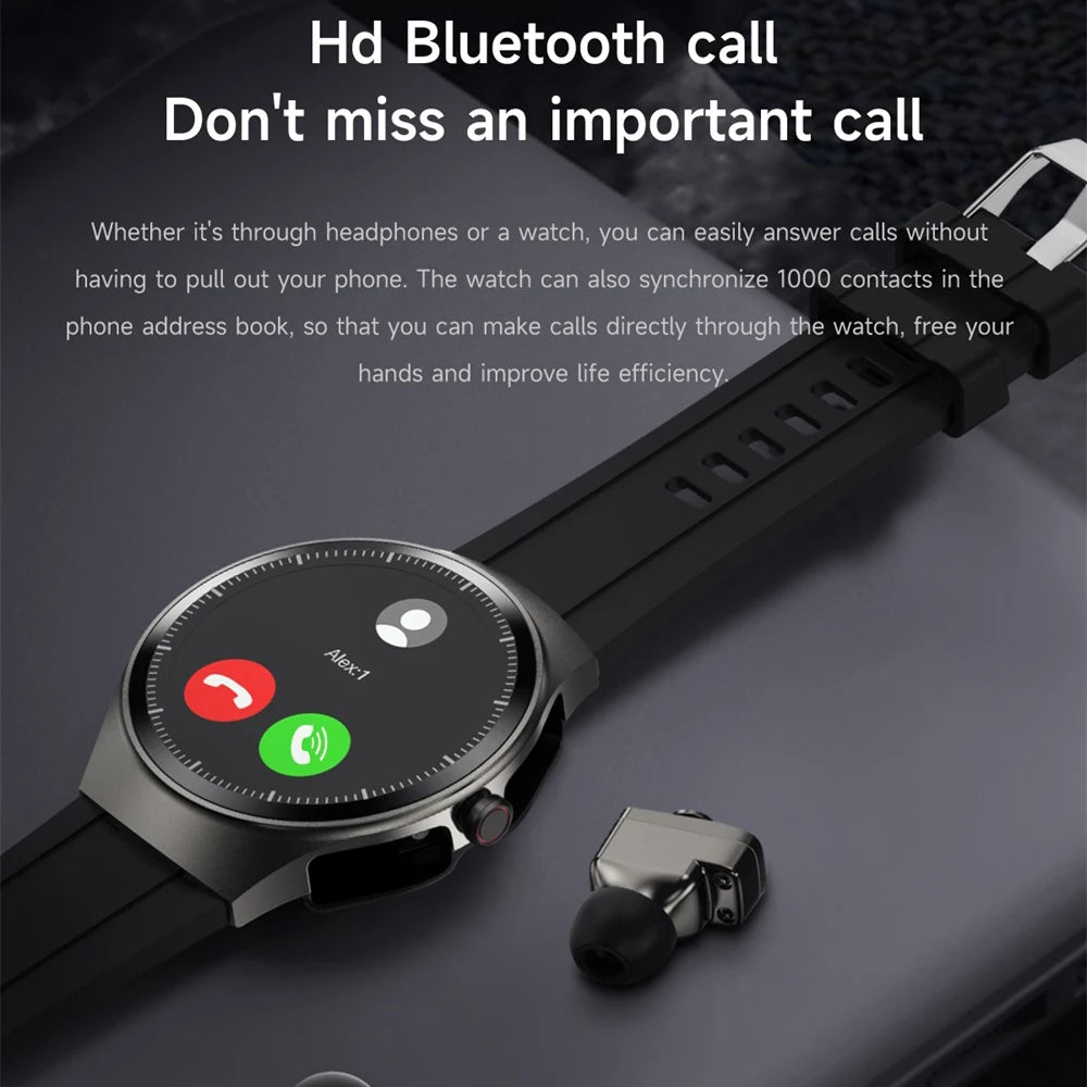 Music Smartwatch With Built-in Headphones Heart Rate Health Monitor 1.43-inch AMOLED HD Screen Men's Watch Women Sports Modes
