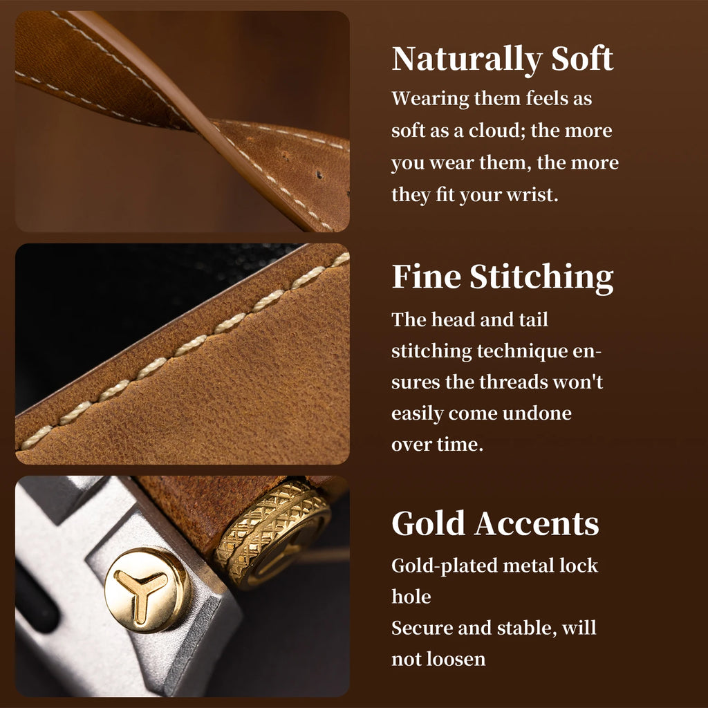Luxury Leather Stainless Steel Band for Apple Watch 49mm 46mm 45mm 44mm Business Strap for iWatch Series 10 9 8 7 SE Ultra 2