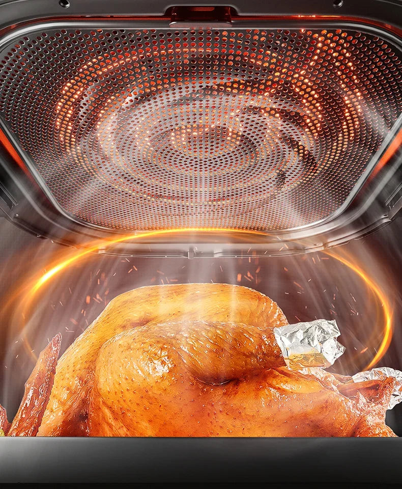 Bake Air Fryer: New Home Multifunctional. Large Capacity Integrated Automatic Visual Electric Oven Fritadeira Eletrica Air Fryer