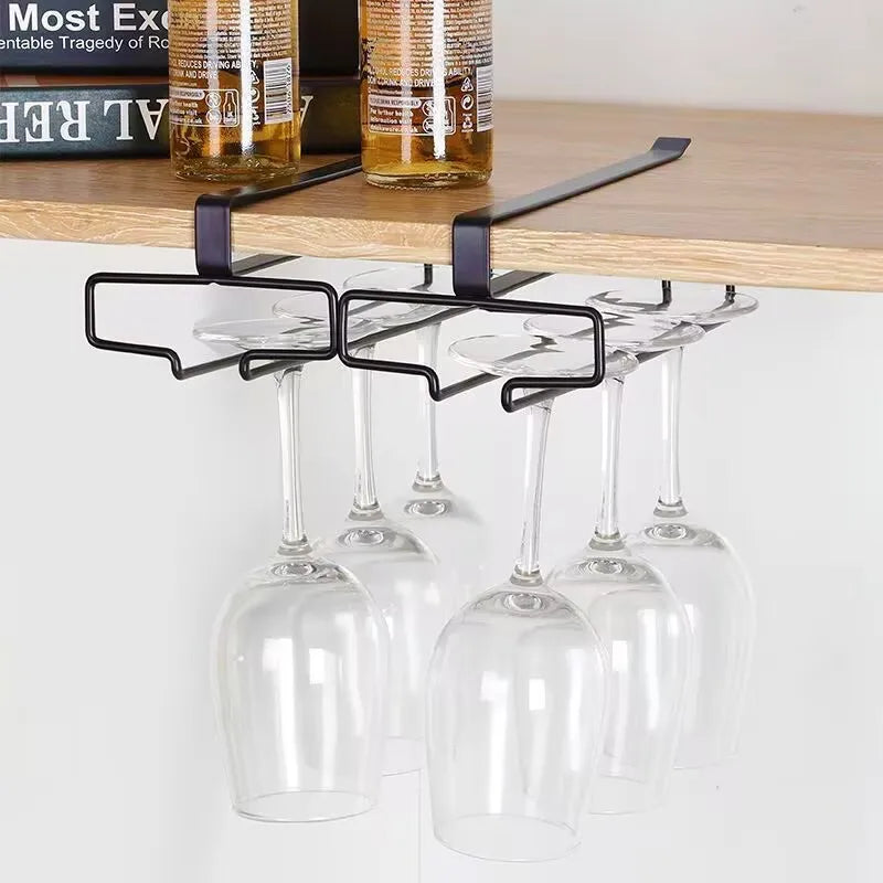 Hanging Red Wine Glass Storage Rack, Home High Footed Cup Storage Rack Without Punching Holes, Inverted Drain Rack