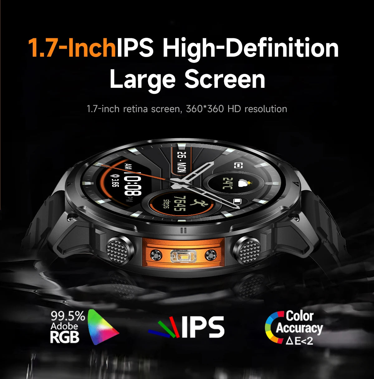 Luxury Military GPS Men Smartwatch Wrist Fitness Clock BT Call 1ATM Waterproof Sports Smart Watches for Android IOS Phones 2026