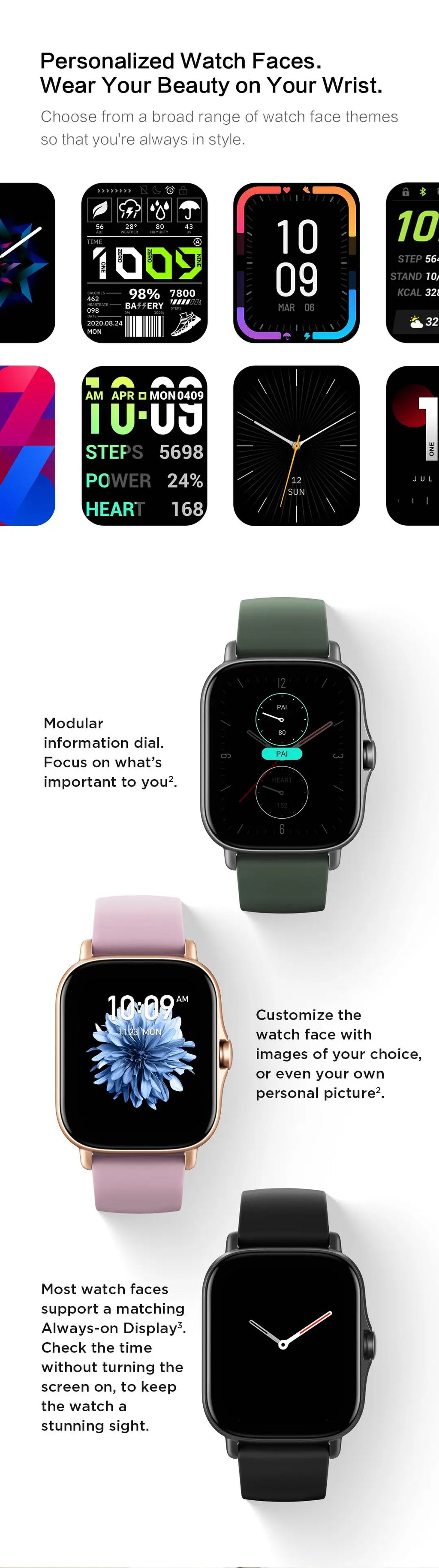 Amazfit GTS 2e Smartwatch Built-in Sports Modes GPS 5ATM Waterproof Smart Watch for Men Heart Rate Monitoring 95New No Box