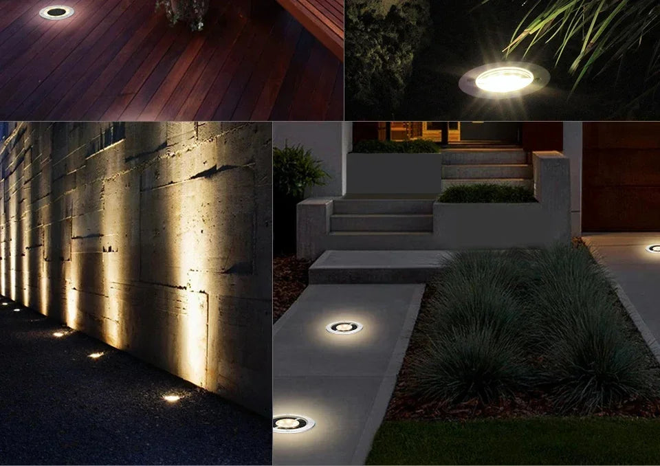 8pcs 8/20LED Solar Thermal Lights Garden Decor Ground Plug-in  Waterproof Street Solar Charging Underground Deck Spotlights