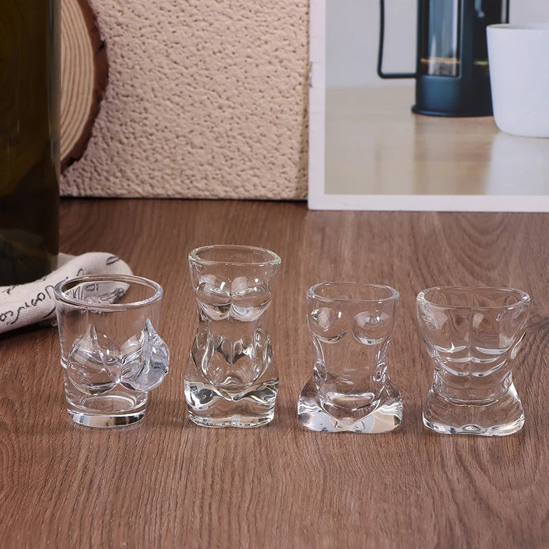 1PC Novelty Body Shaped Glass Beer Cup, Transparent Drinkware for Cocktails and Juices, Funny Wine Glass, Bar and Cafe