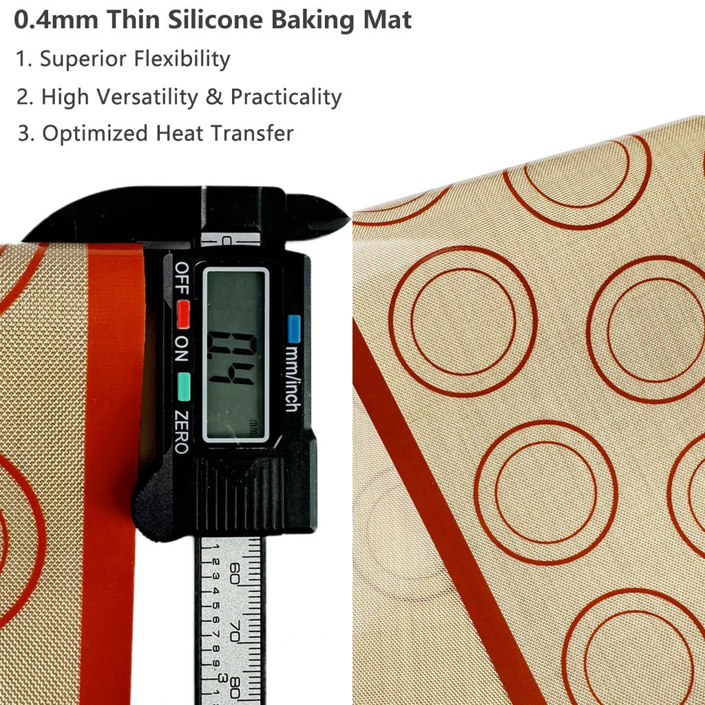 1PC Silicone Baking Mat for Oven, Thin 0.4mm, Reusable Non Stick Heat Resistant Bakeware Sheets Liner Baking Tools for Cookie