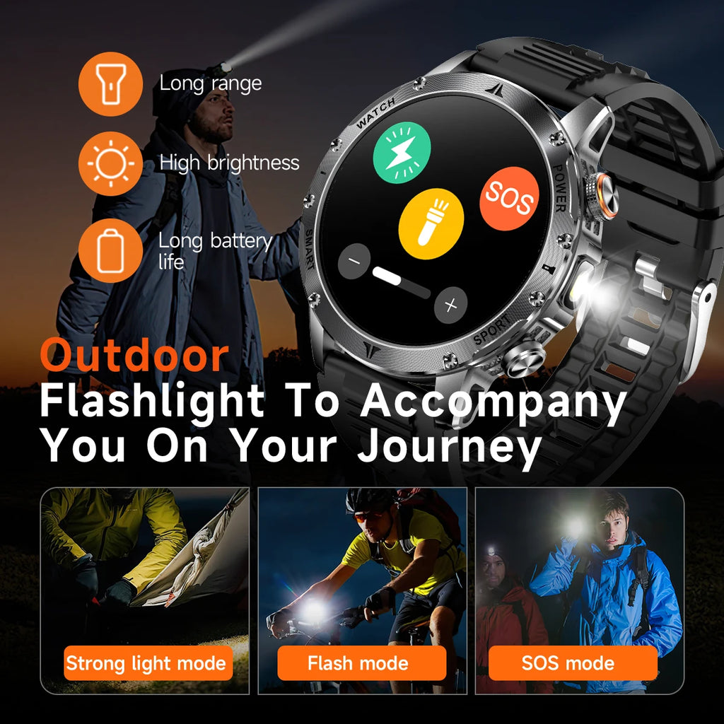 Military 1000mAh Large Battery Smart Watch Digital Bluetooth Call Sports Smartwatch Electronics Watches for Man Android 2026 New