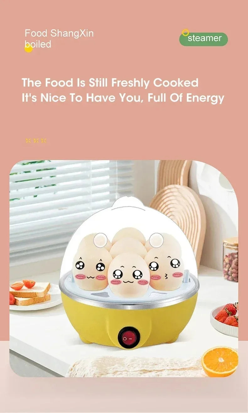 Electric Egg Steamer Cooker 7 Egg Capacity with Auto Power Off Compact Breakfast Machine for Steamed Custard Hard Soft Boiled