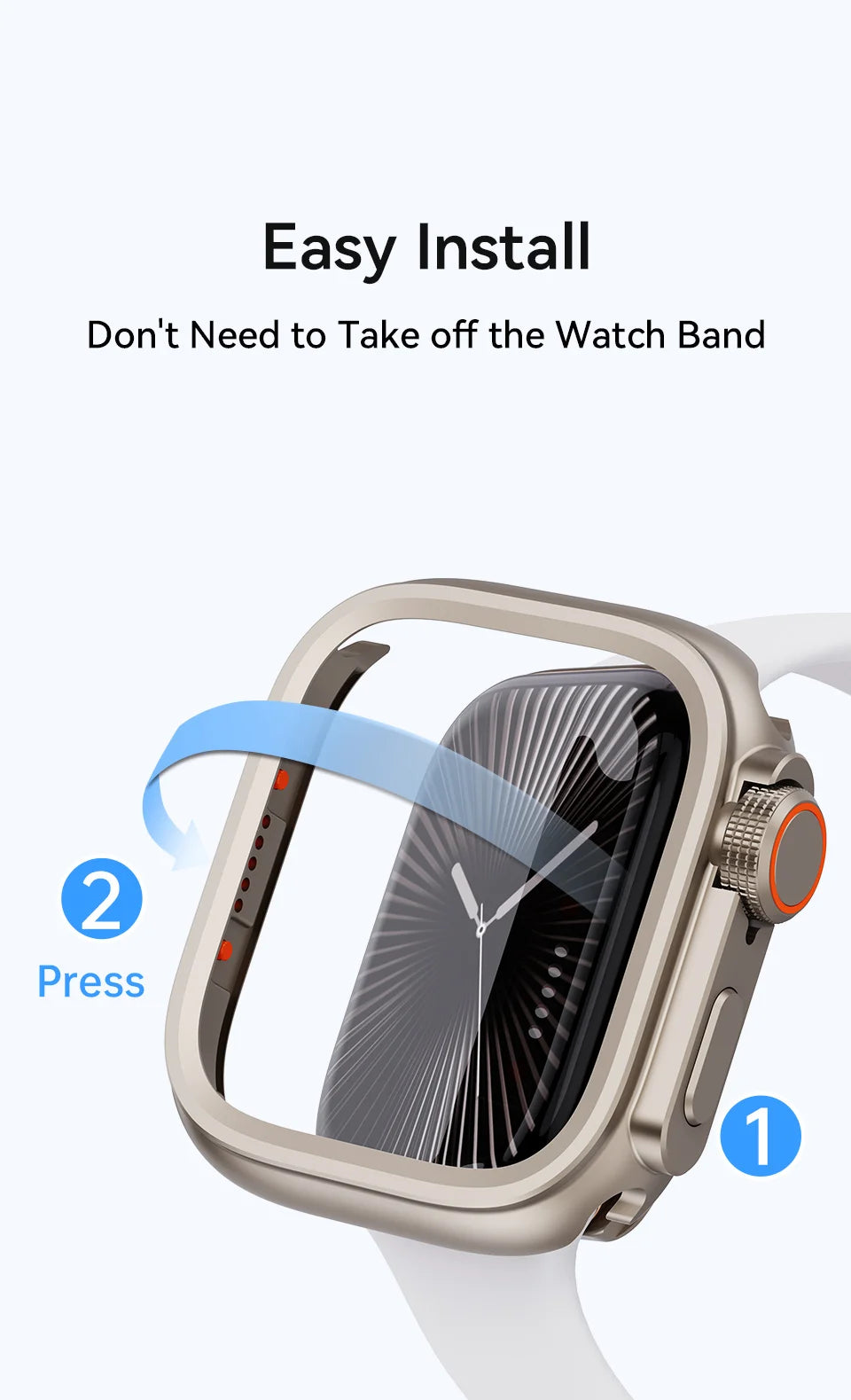 PZOZ For iWatch Ultra 2 3 Metal Shell PC Back Cover For Apple Watch Case Series 11 10 9 8 7 se 6 45mm 44mm Change to Ultra 49mm