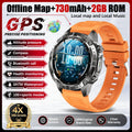 2026 Outdoor GPS Smart Watch Men 2GB ROM Offline Map 730mAh Battery 3ATM Waterproof Compass Altimeter Health Monitor Smartwatch
