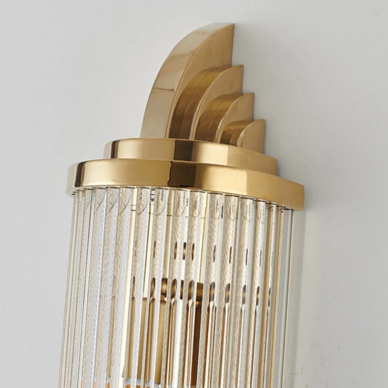 Art Decor Wall Light Clear Glass Gold Metal Creative Sconce Lamp For Living Room Hotel Indoor Bedroom E14 Bulb