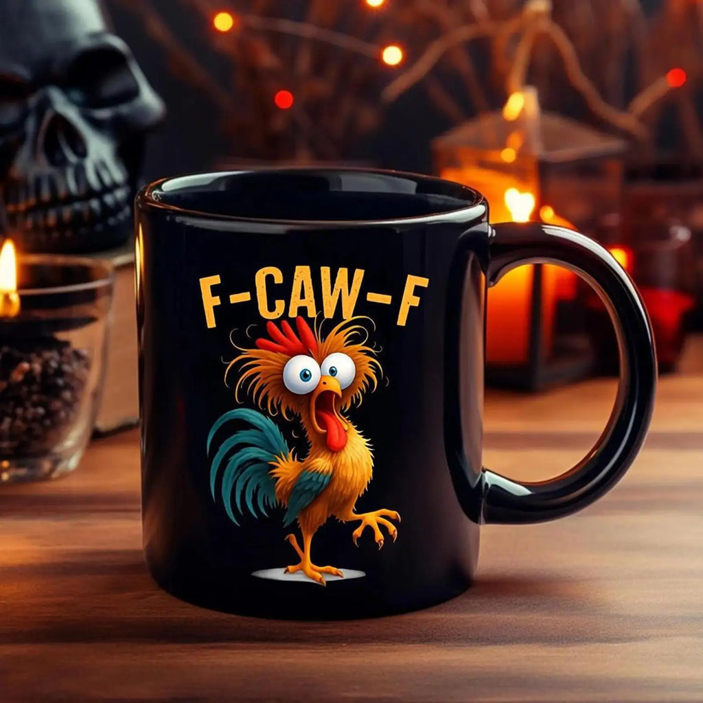 Funny F-Caw-F Chicken Coffee Mug 350ml Novelty Beverage Container Ceramic Coffee Mug Tea Cup Gifts For Men Women Friends Family