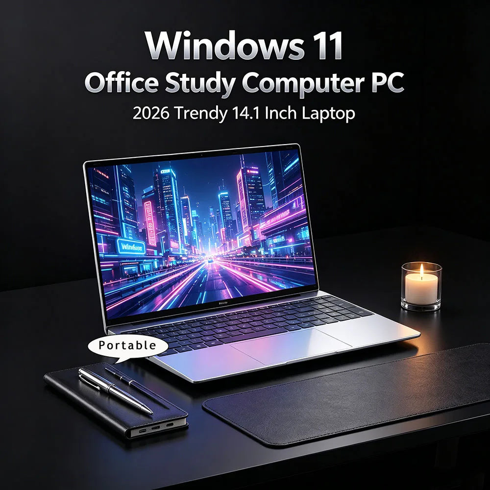 Pinnacle 14.1 Inch Premium Ultra Thin Notebook 2026 Win11 DDR4 16GB RAM 2TB SSD Portable Business Laptop PC Intel I9-9900