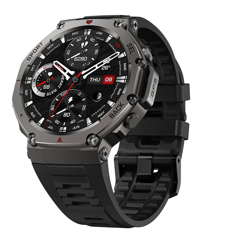 New GPS Smart Watch Men Compass Altimeter Barometric 5ATM Waterproof AMOLED HD Watch Bluetooth Call Heart Rate Sport Smartwatch