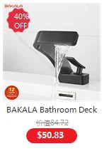 BAKALA Basin Faucet Modern Bathroom Mixer Tap Black/Gold Wash basin Faucet Single Handle Hot and Cold Waterfall Faucet