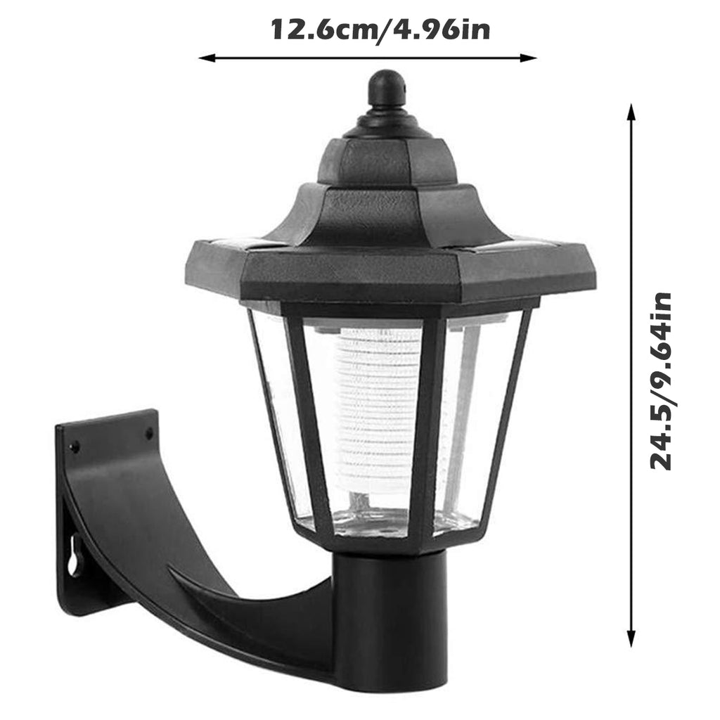 2Pcs Solar Wall Light Outdoor LED Light Hexagonal Solar Lantern Light Waterproof Auto On/Off Retro LED Wall Lamp Garden Decor
