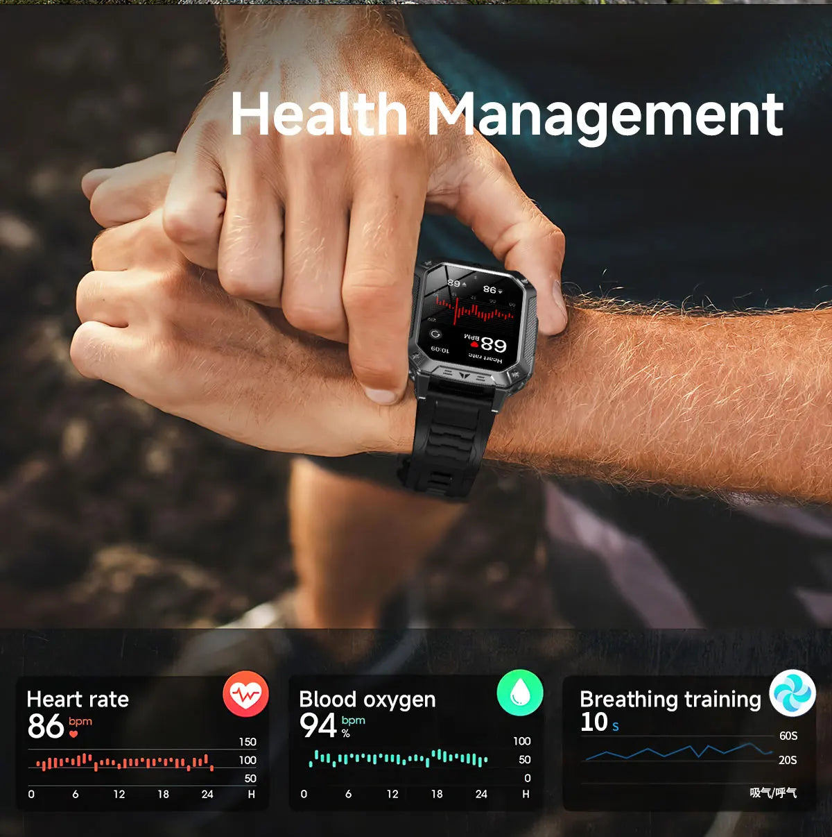 2026 Military 5ATM Waterproof Smart Watch Men 1400mAh Battery GPS Tracks 2.01" HD AMOLED Bluetooth call Sport Fitness Smartwatch