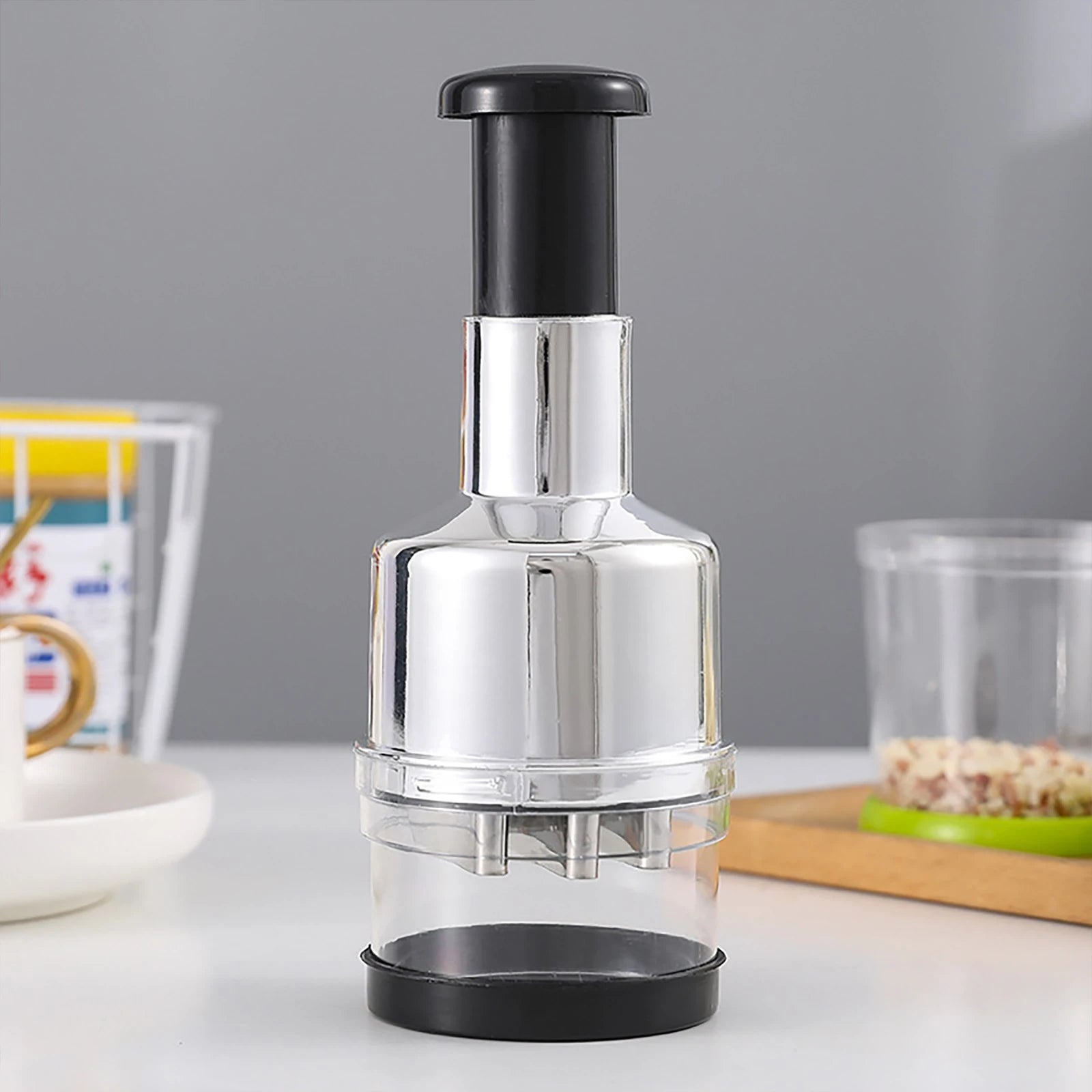 Manual Food Chopper Handheld Slap Press Chopper Mincer for Onions Garlic Nuts Efficient Garlic Onion Peeling Artifact