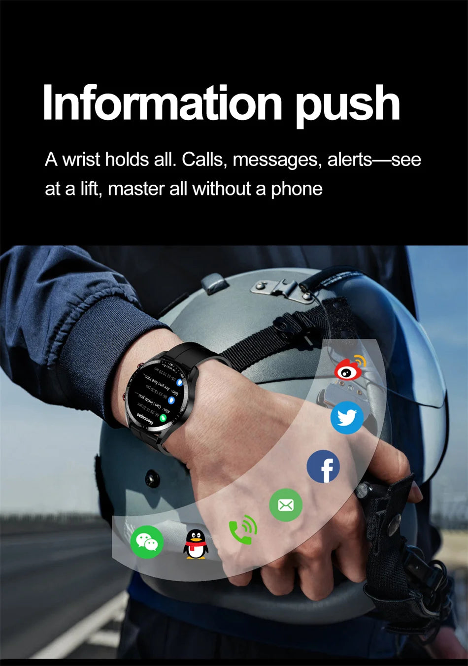 ChiBear New 1.53inch Bluetooth Call Smart Watch Men Multi-Sport Mode Heart Rate Health Monitoring Waterproof Business Smartwatch