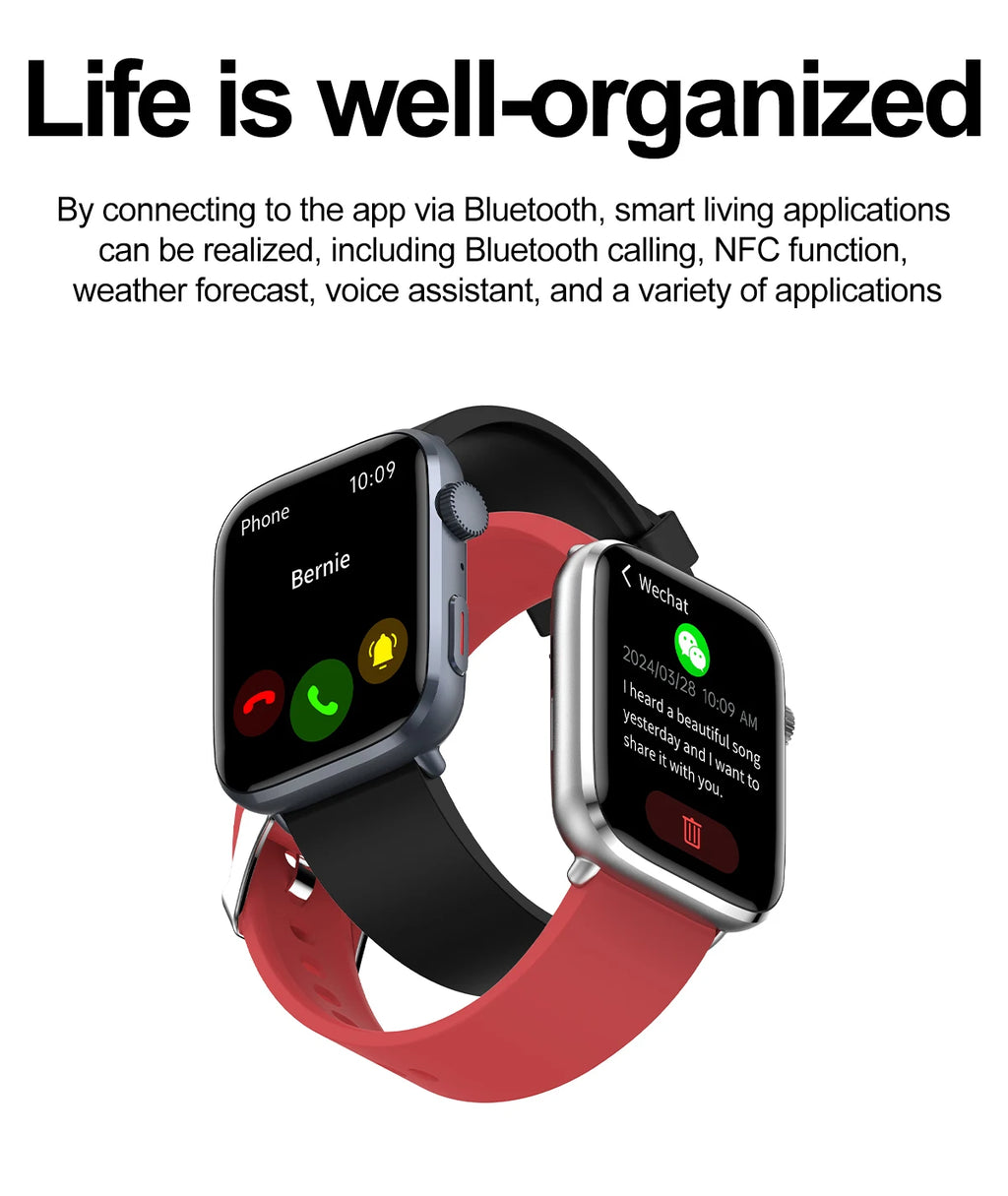 2026 Smart Watch 24/7 Women Health Full Touch Screen BT Call Waterproof Watch Sports Fitness Tracker Health Smartwatch Lady Gift