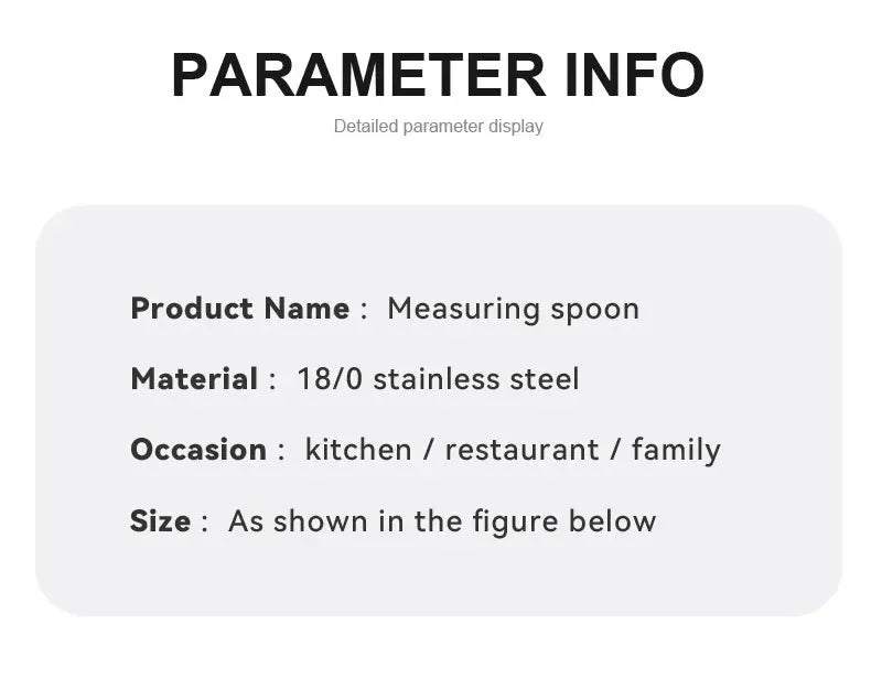 Stainless Steel Measuring Spoon 4/6/7/8 Pcs Set with Scale Measuring Ruler Spoons Coffee Baking Measuring Kitchen Tool Set