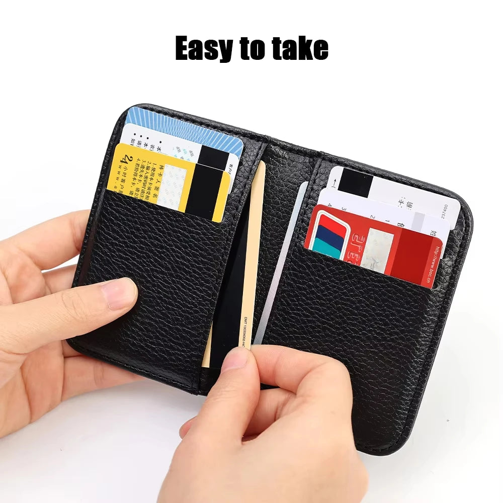 Customized Name Portable Super Slim Soft Wallet PU Leather Credit Card Wallet Purse Card Holders Men Wallet Thin Small Wallets