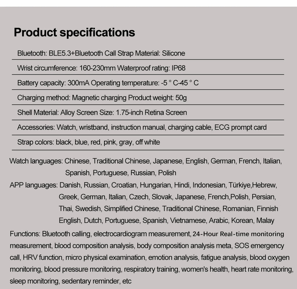 2025 New Accurate Measure Blood oxygen Lipids Uric Acid Smart Watch Men ECG Blood Pressure Health SmartWatches For Android ios