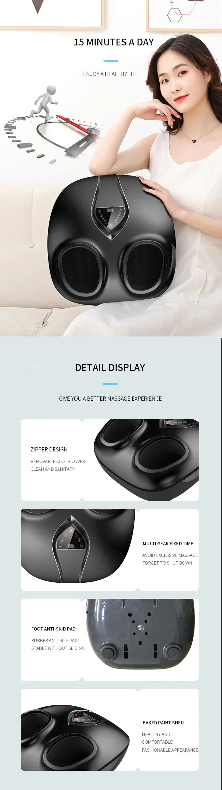 7 Modes Electric Foot Massager Shiatsu Air Pressure Infrared Heating Therapy Hot Compression Foot Muscle Relaxation Muscle Relax