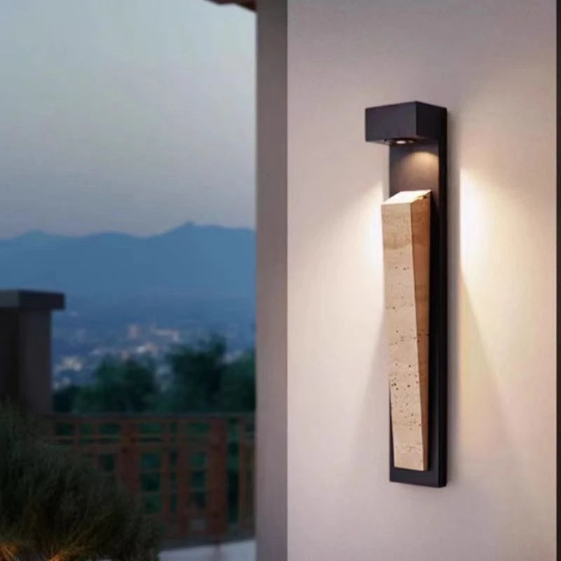 Modern Luxury Yellow Cave Stone Wall Lamp Outdoor Waterproof Wall Lamp Villa Living Room Bedroom Corridor Exterior Wall Lighting