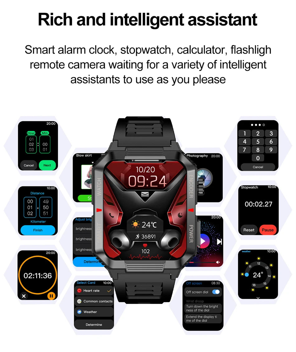 ChiBear NFC GPS Bluetooth Call Smart Watch 1.99'' HD Screen 120+ Sports Fitness Watch Outdoor Weather IP68 Waterproof Smartwatch