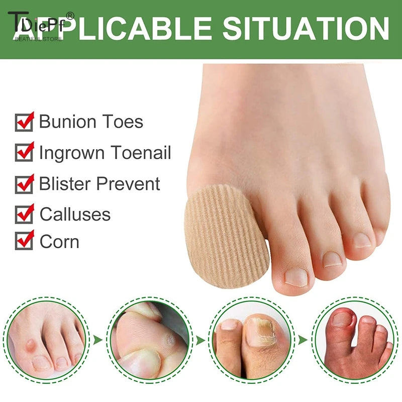 1Pc Toe Tube Corrector Bunions Corn Foot Pain Relief Orthotics Fabric Toe Tube Cover Protector Finger Toe Separator Hallux Valgu
