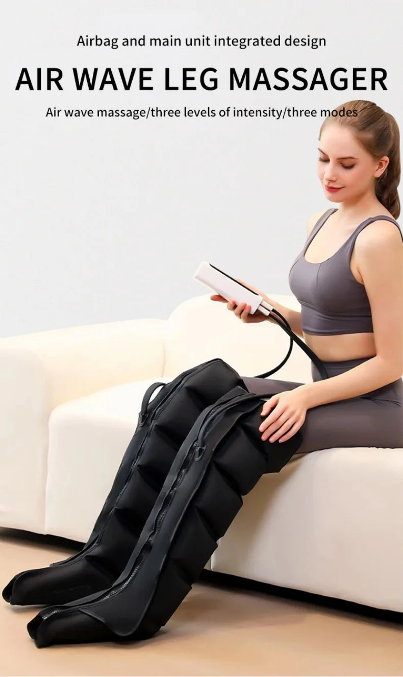 JinKairui Electric Pneumatic Leg Massager Extended Version for Deep Relaxation of Thighs, Calves and Feet with Remote Control